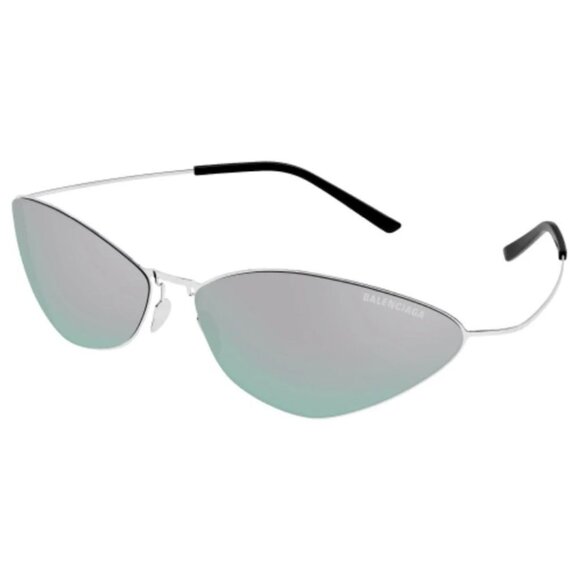 NEW BB0350S 004 BALENCIAGA SILVER UNISEX CAT EYE SUNGLASSES - Picture 1 of 3